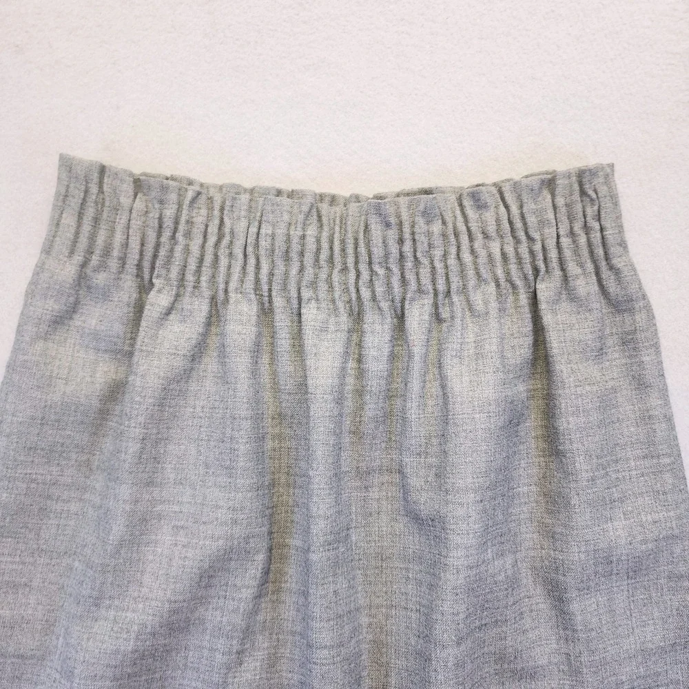 J Crew Gray Pleated Midi Skirt Accordion High Waist Elastic Career Casual Size 0